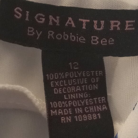 NEW SIGNATURE ROBBIE BEE DRESS SZ 12 NEVER WORN BEAUTIFUL BLUE & WHITE - Picture 6 of 10